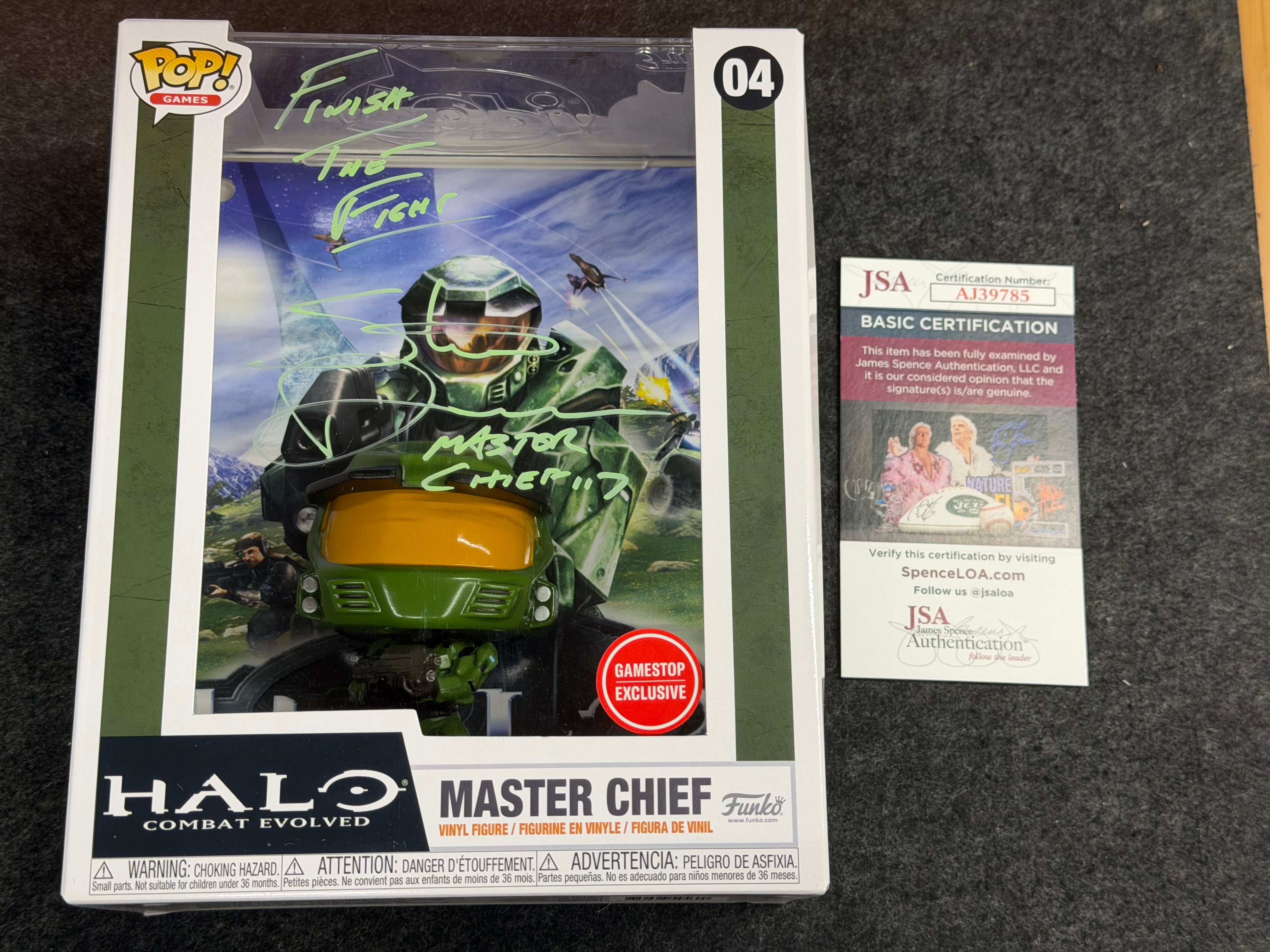 Steve Downes Signed Funko Pop Master Chief #04 Halo Autographed - JSA COA