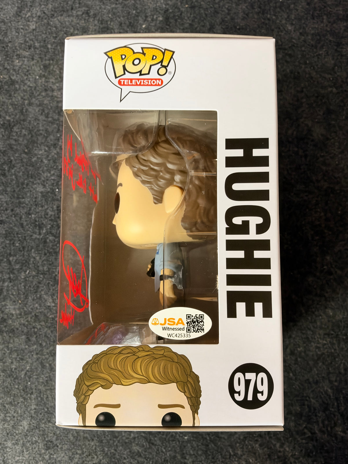 Jack Quaid Signed Hughie The Boys Funko Pop W/ QUOTE (JSA Witnessed)