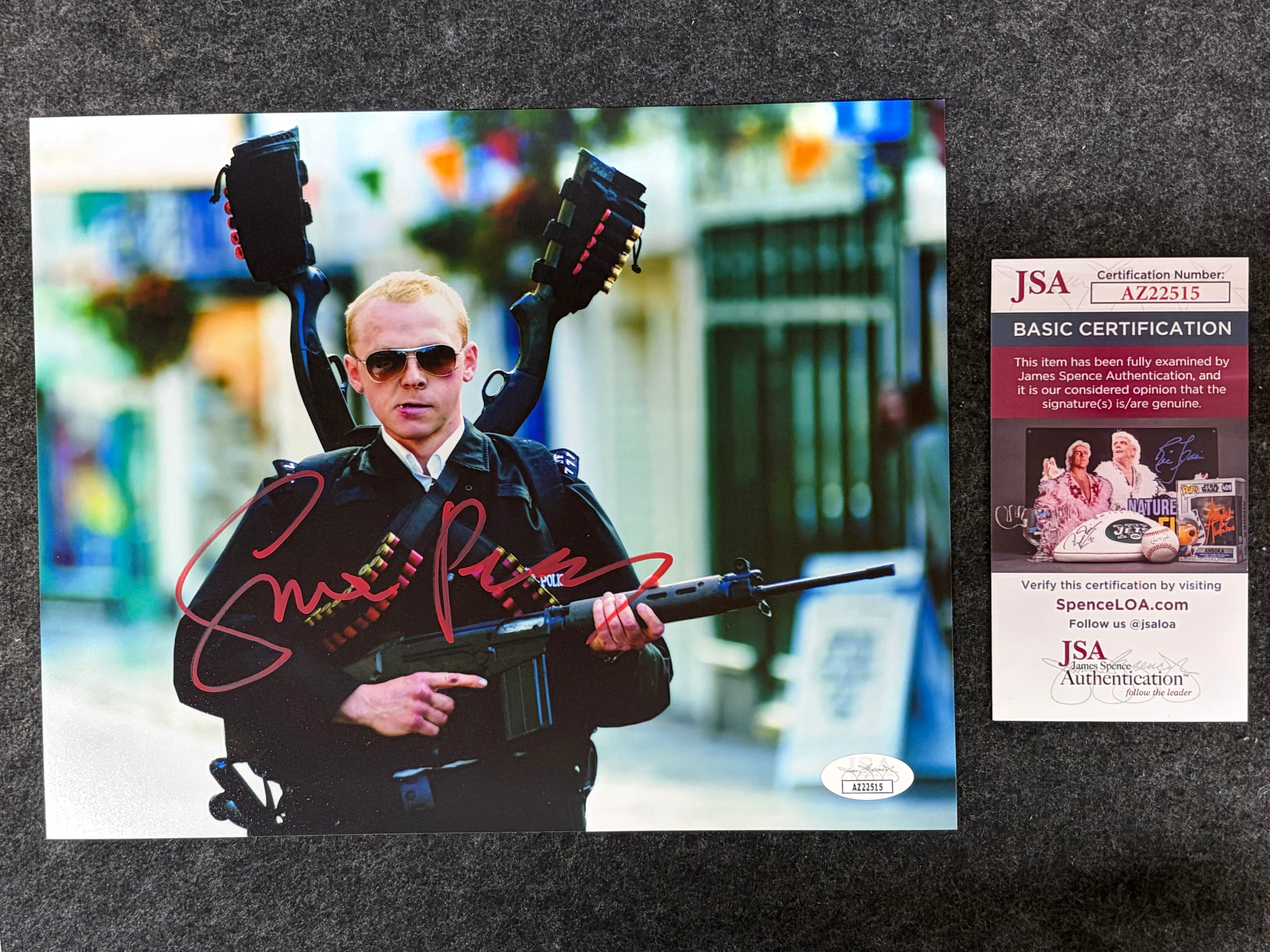 Simon Pegg Signed 8x10 Photo as Angel Hot Fuzz - JSA COA