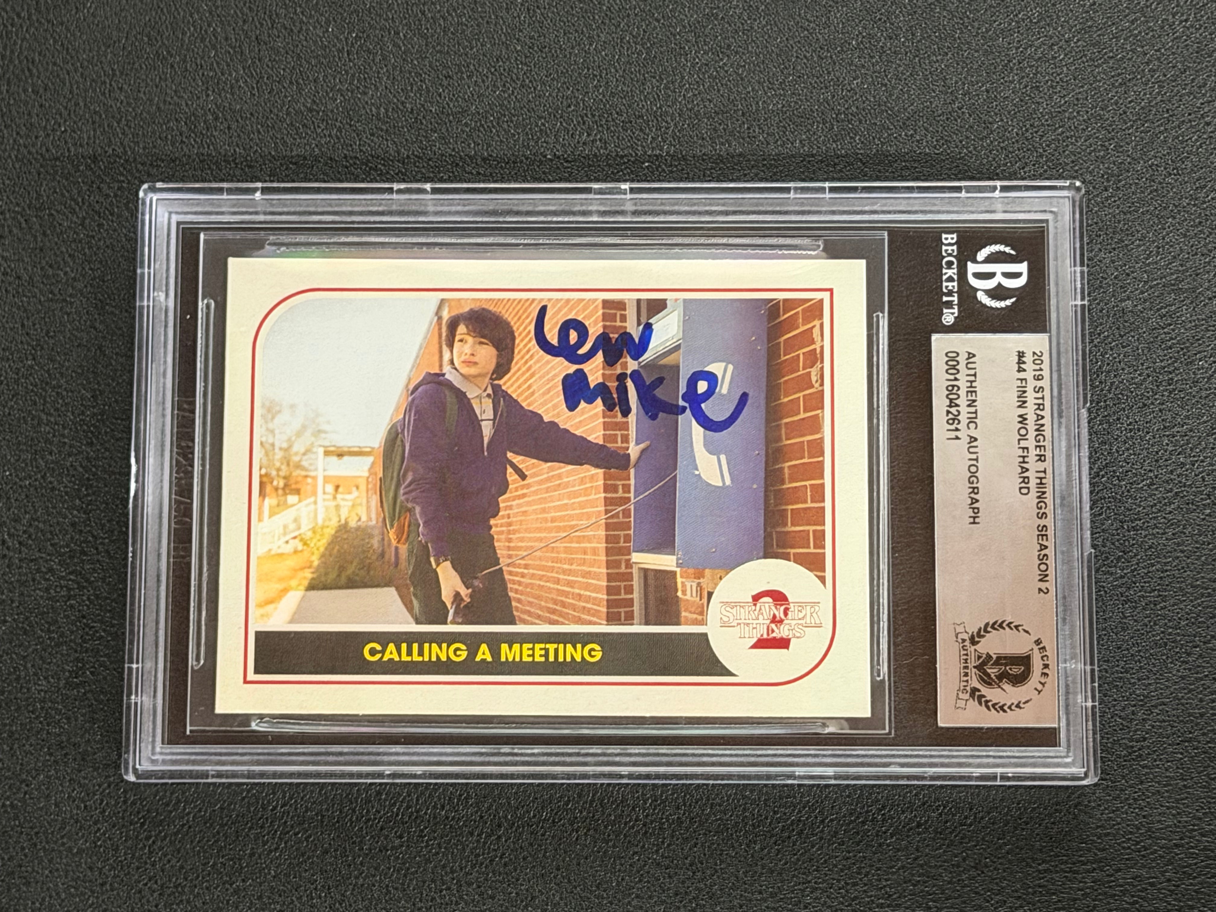 Finn Wolfhard Signed as Mike Stranger Things Season 2 Topps Base Card - Beckett Slab