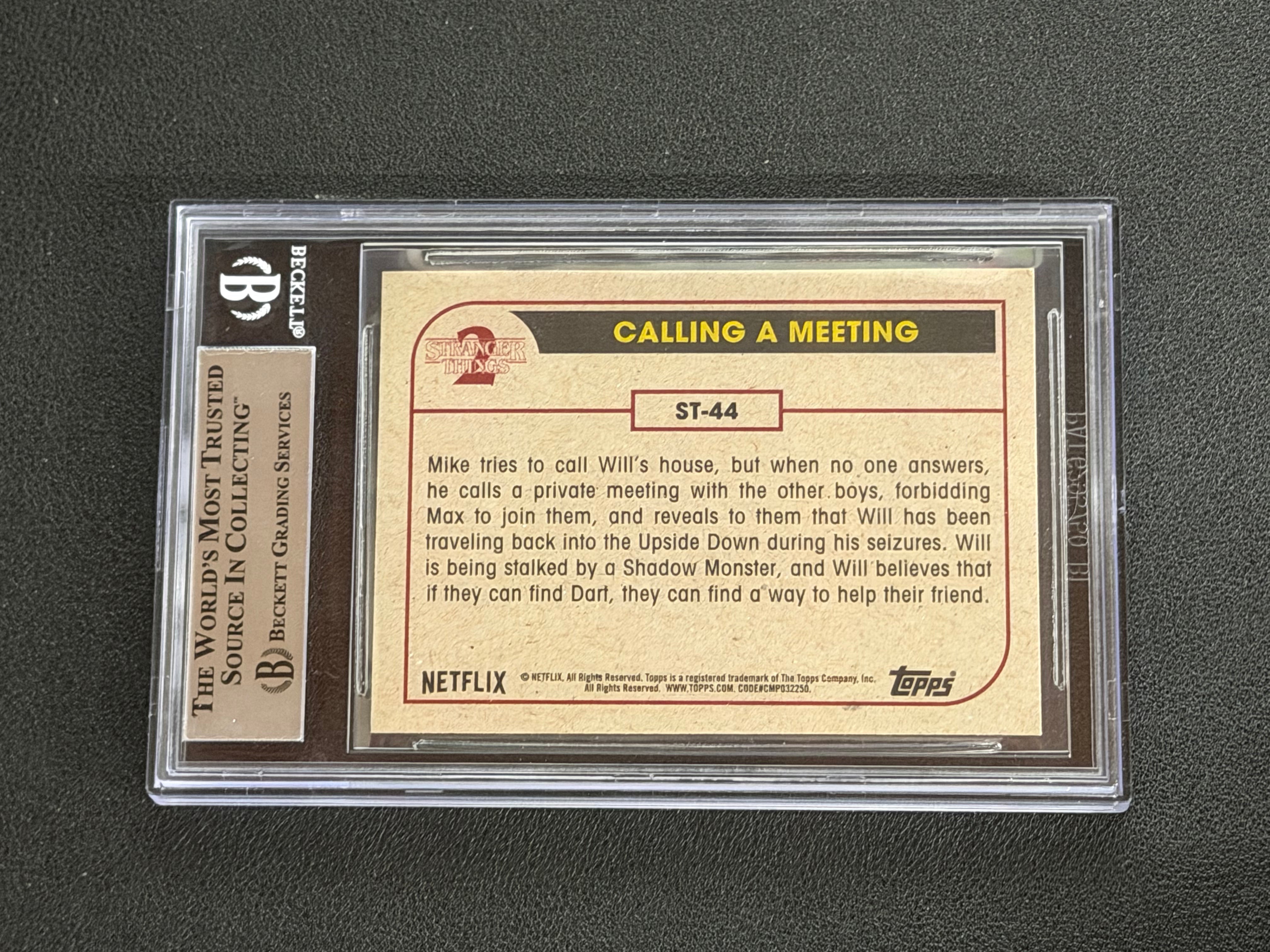 Finn Wolfhard Signed as Mike Stranger Things Season 2 Topps Base Card - Beckett Slab