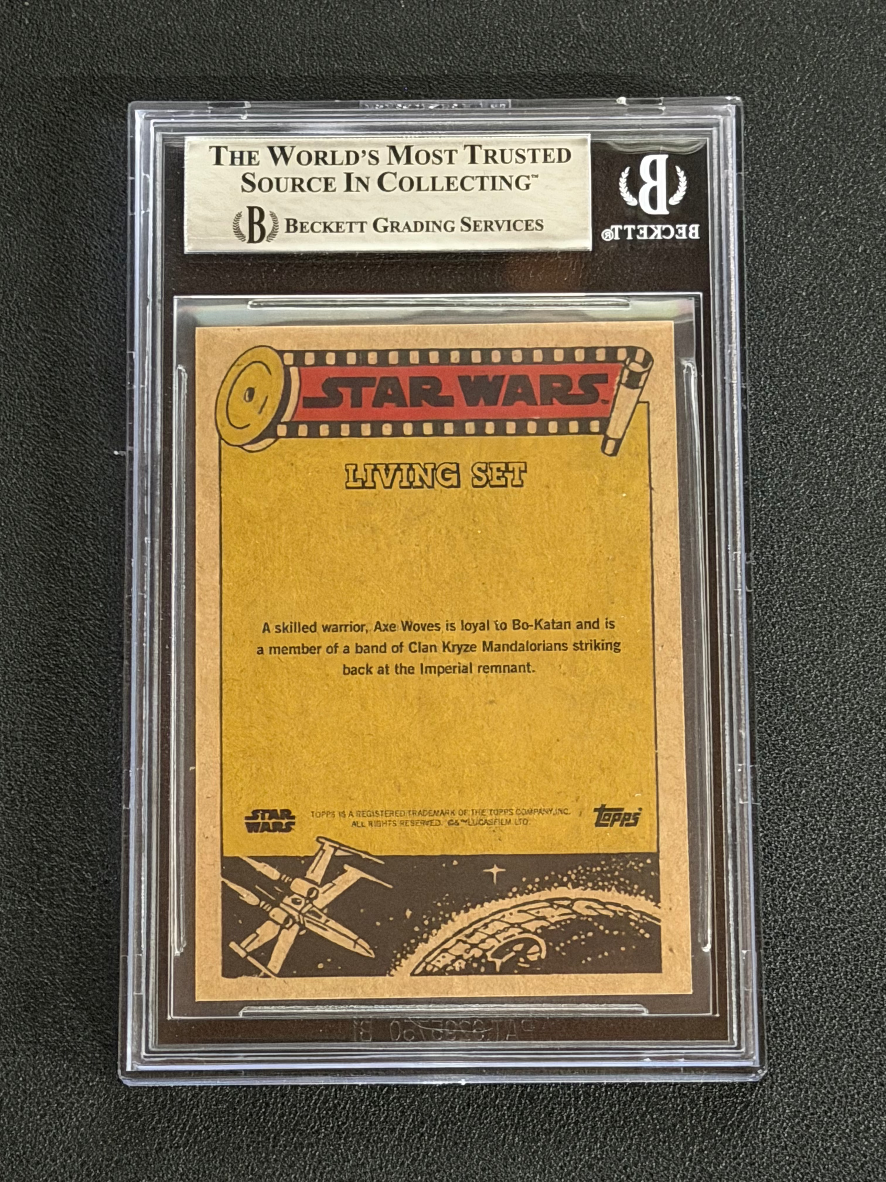 Simon Kassianides Signed as Axe Woves Star Wars Living Set Card - Beckett Slab