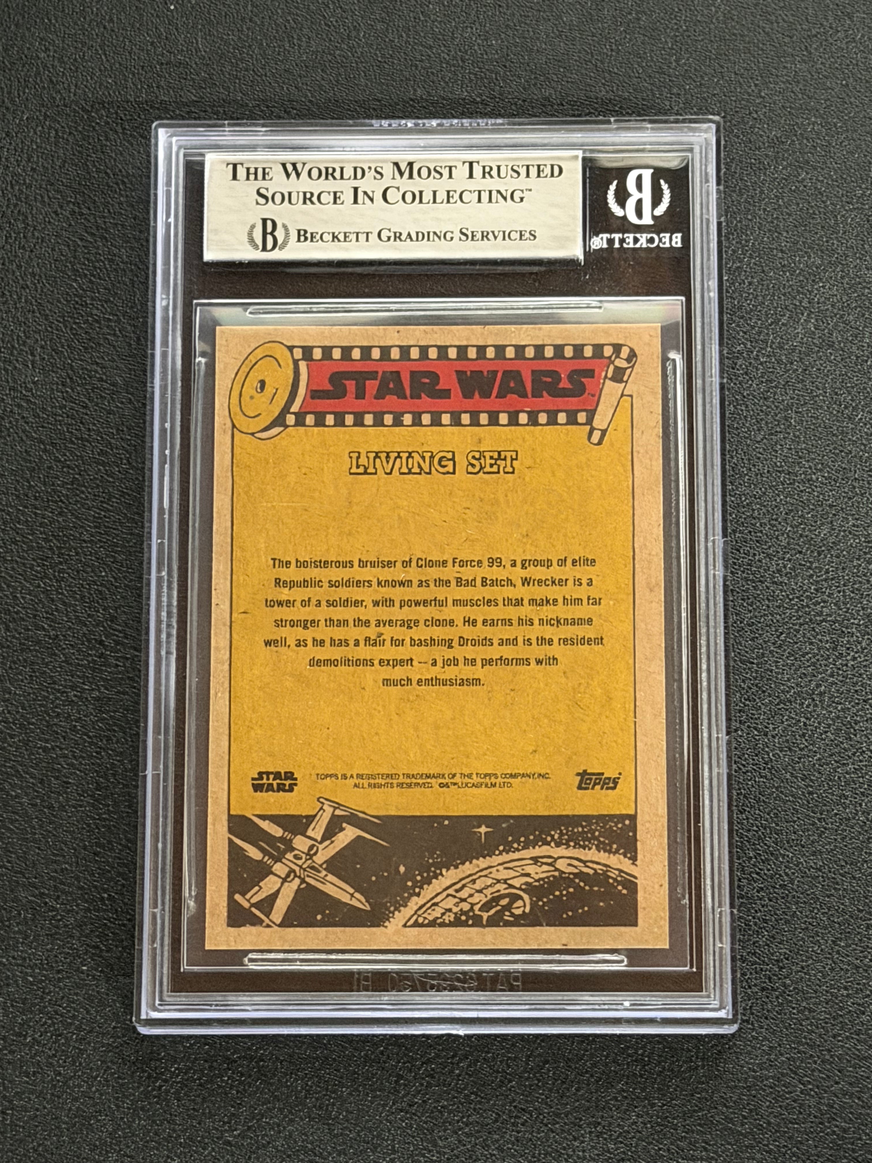 Dee Bradley Baker Signed as Wrecker Star Wars Living Set Card - Beckett Slab