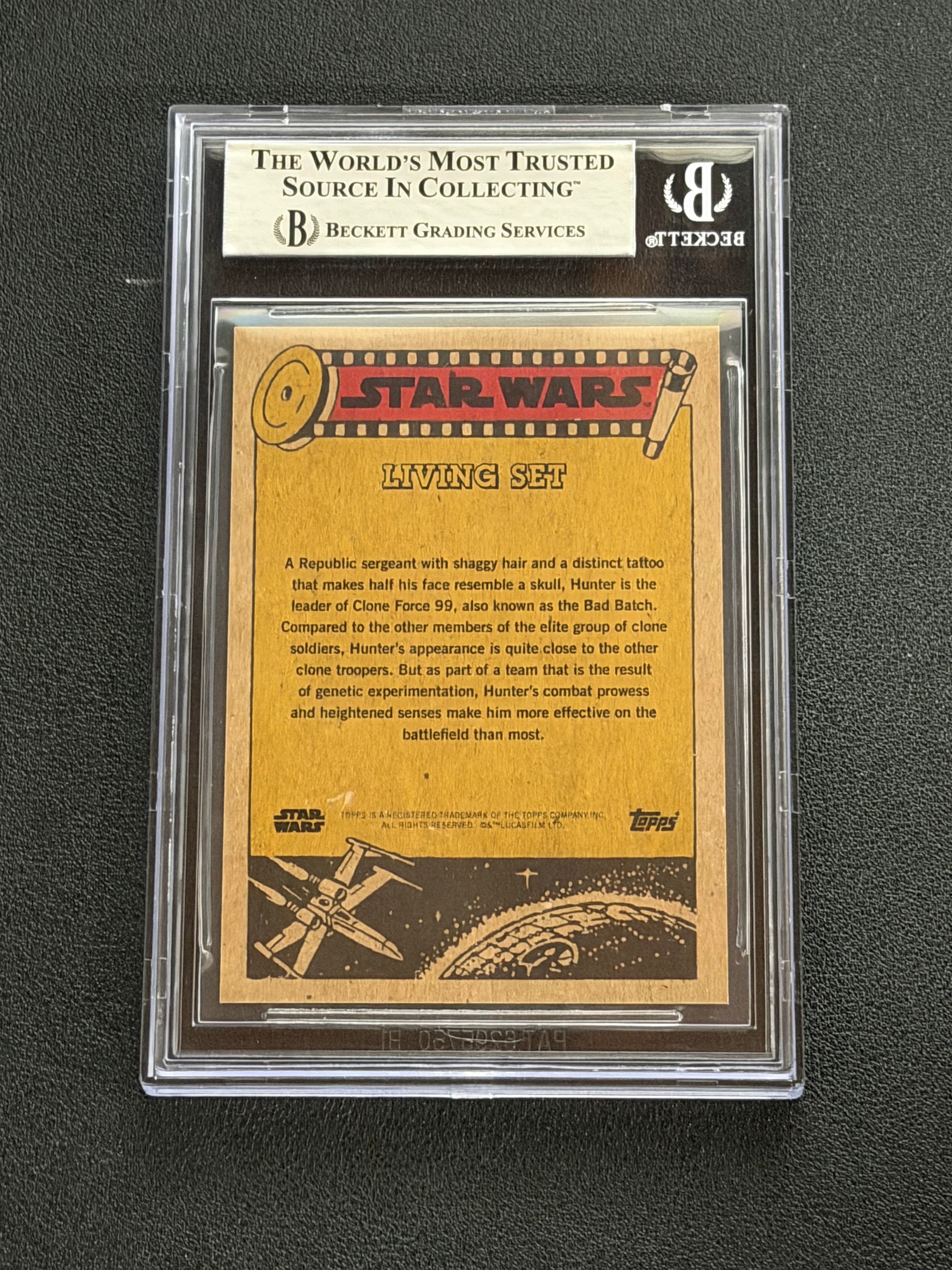 Dee Bradley Baker Signed as Hunter Star Wars Living Set Card - Beckett Slab