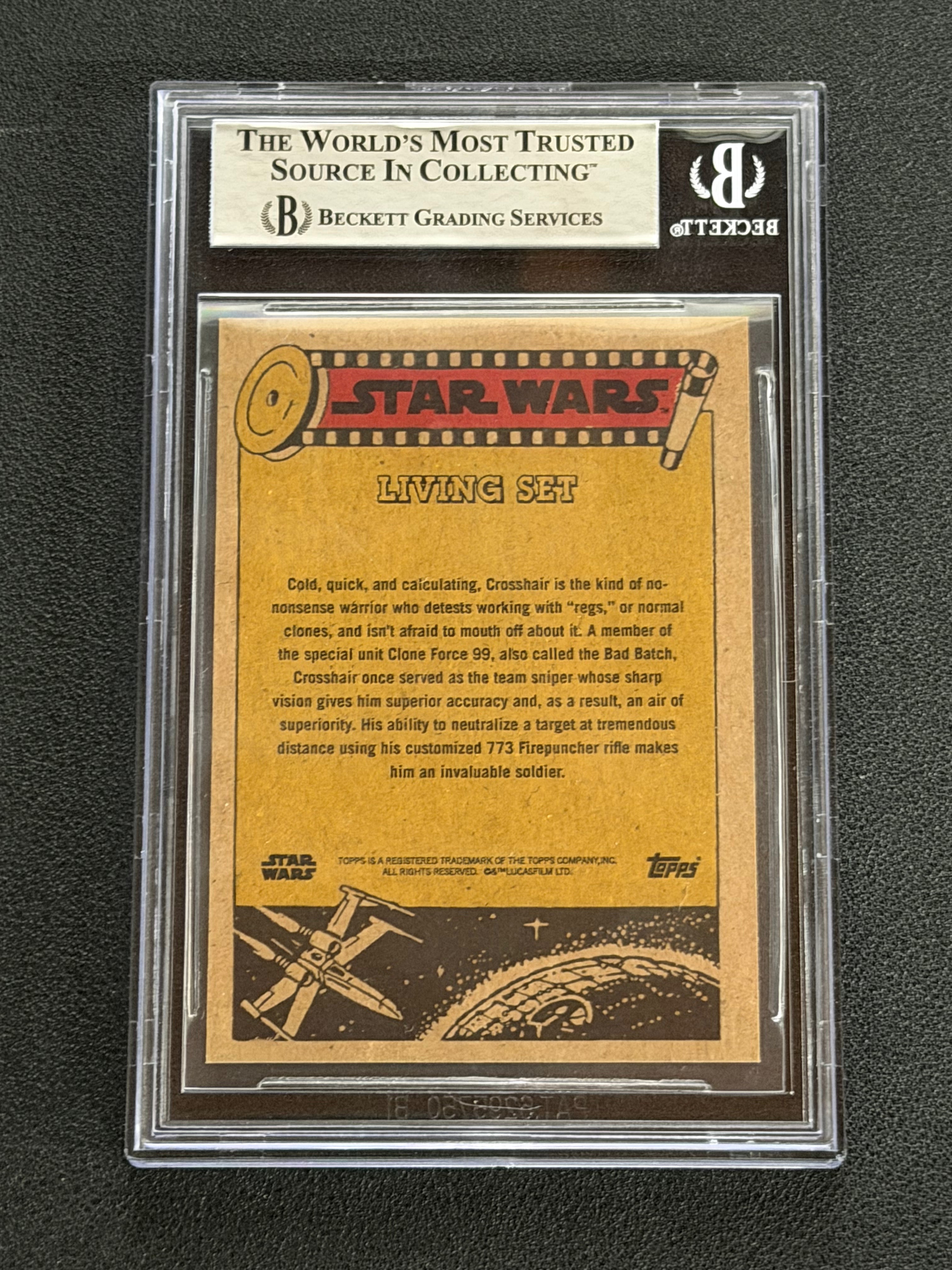 Dee Bradley Baker Signed as Crosshair Star Wars Living Set Card - Beckett Slab
