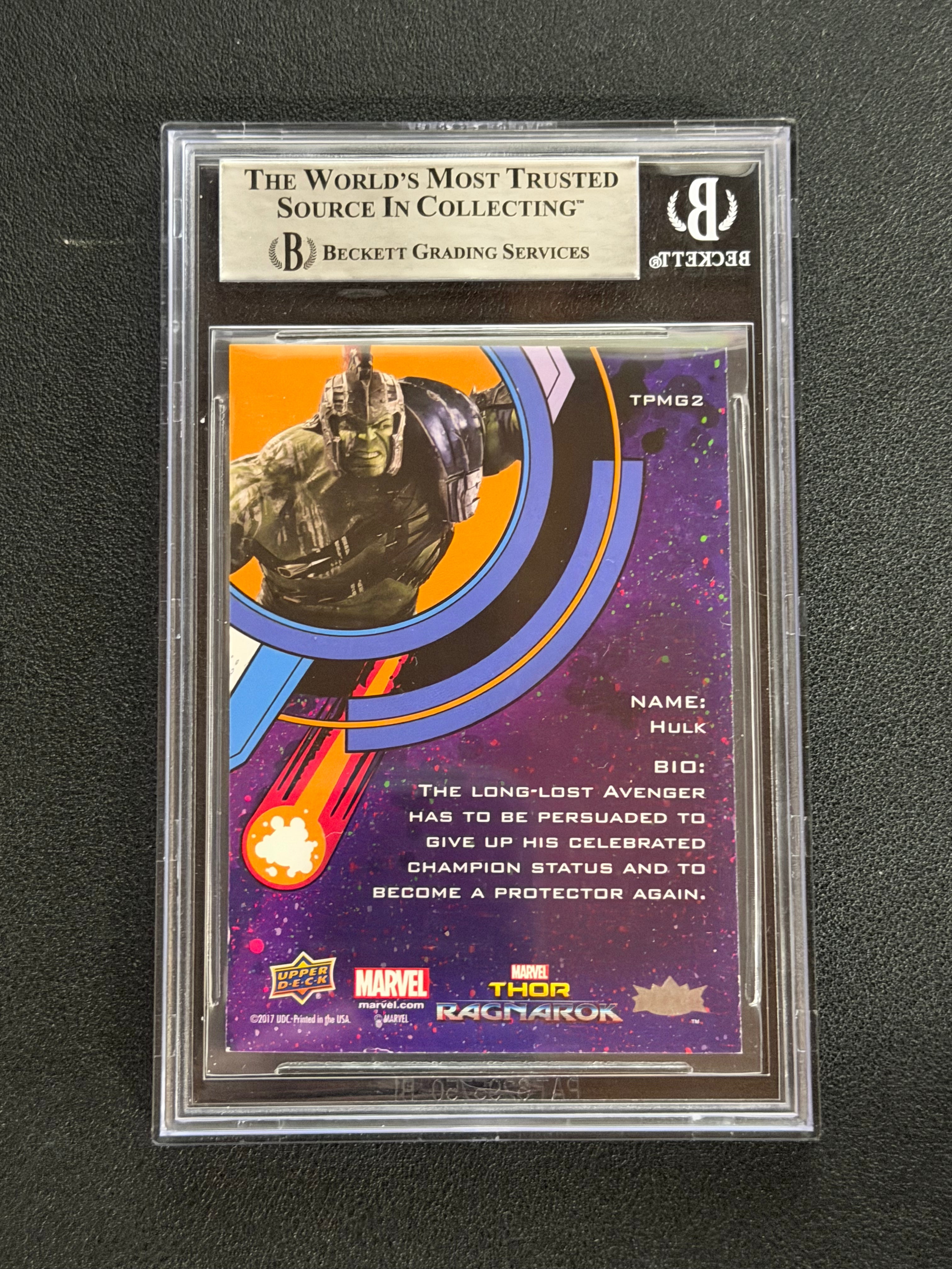 Mark Ruffalo Signed as Hulk - Thor Ragnorak PNG Card - Beckett Slab