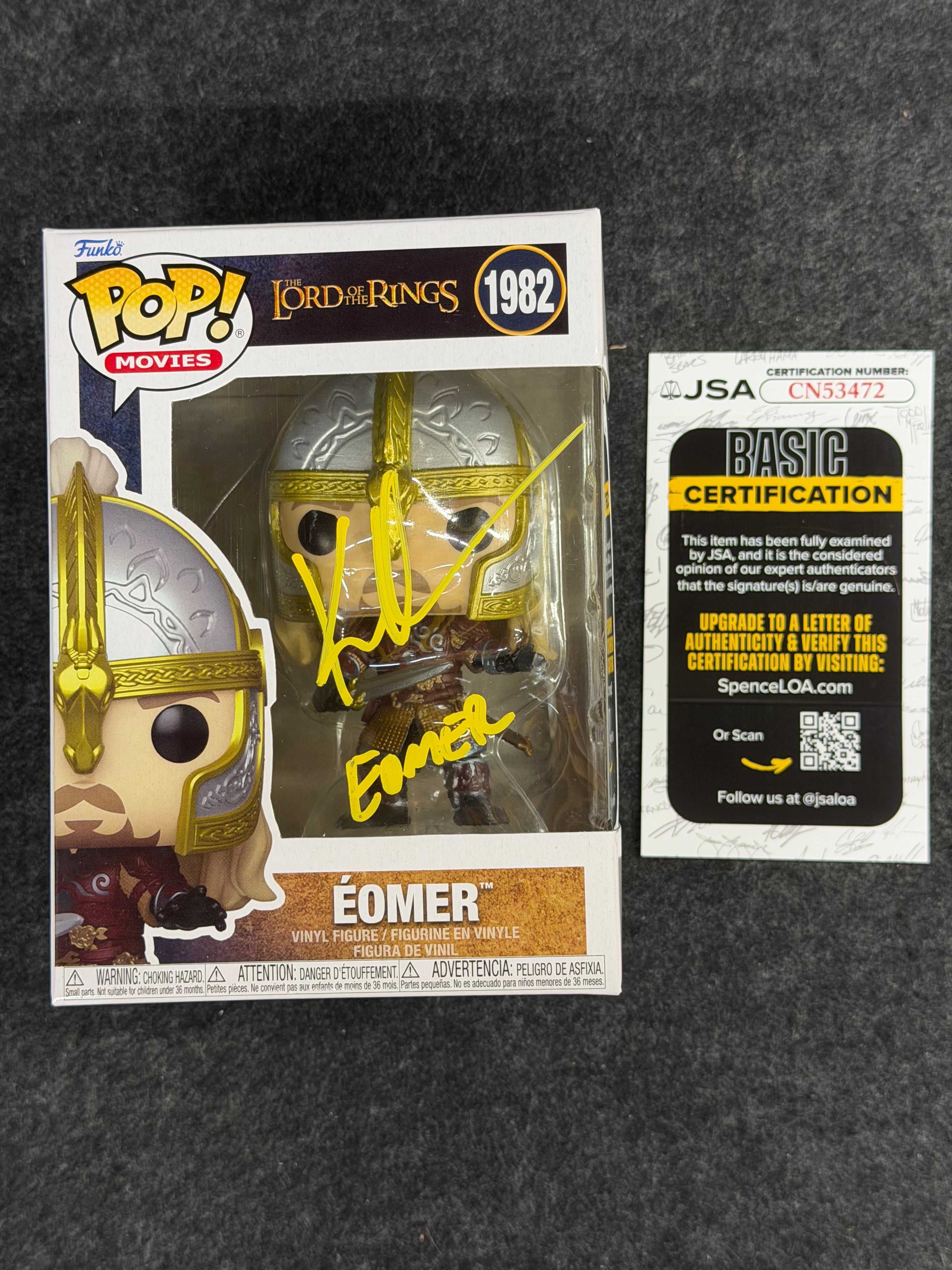 Karl Urban Signed The Lord of the Rings Eomer #1982 Funko - JSA COA