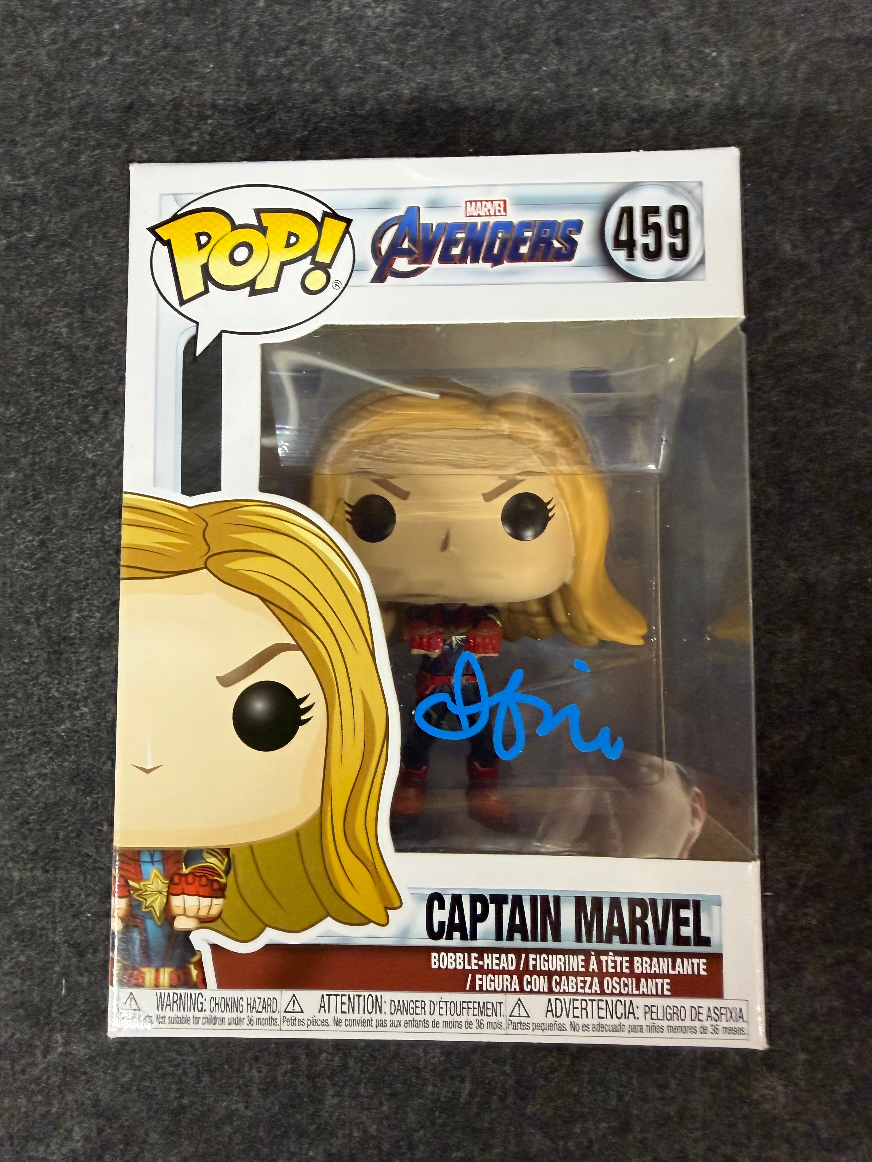 Brie Larson Signed Captain America #459 Funko - Beckett Witnessed