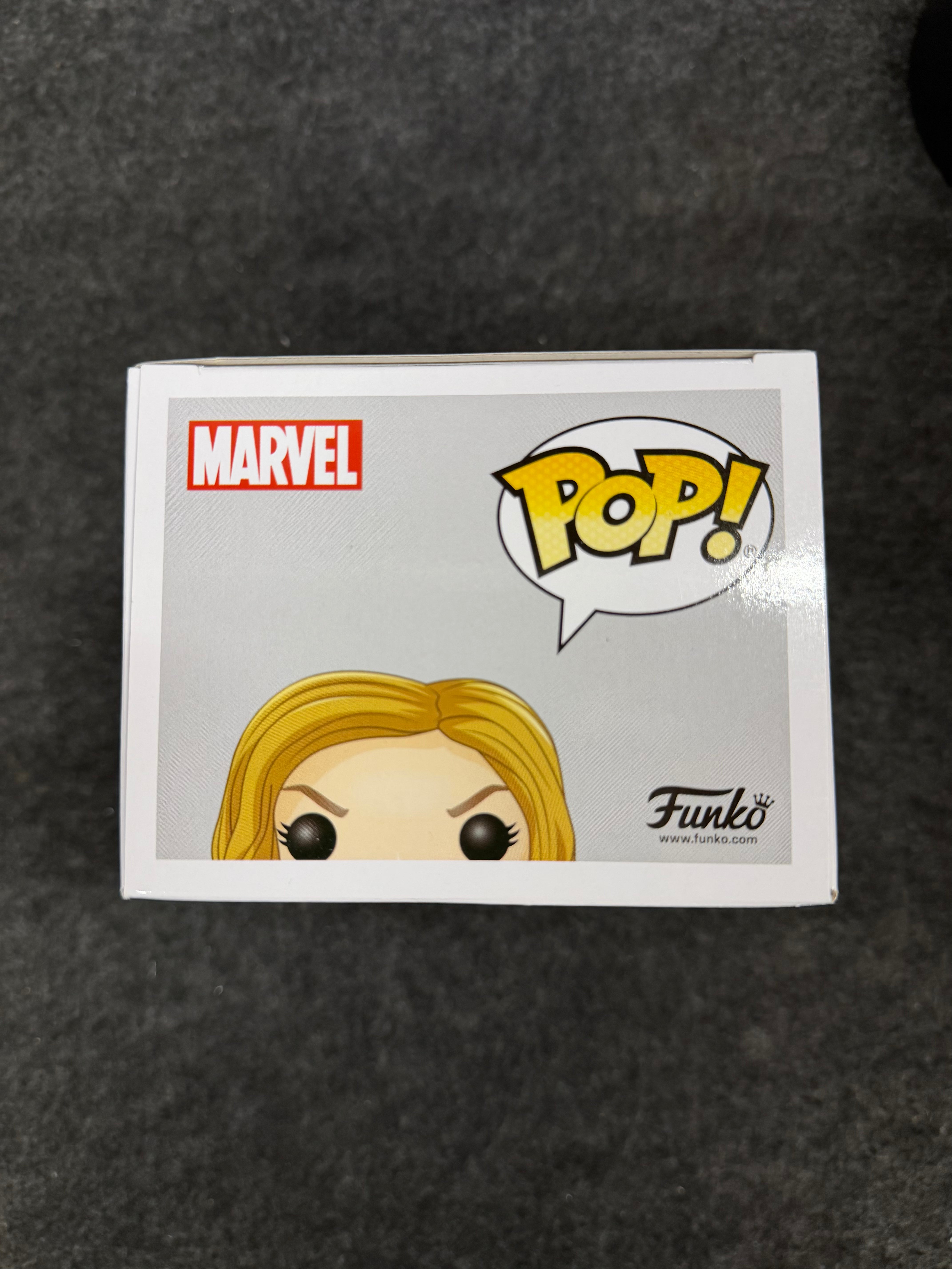 Brie Larson Signed Captain America #459 Funko - Beckett Witnessed