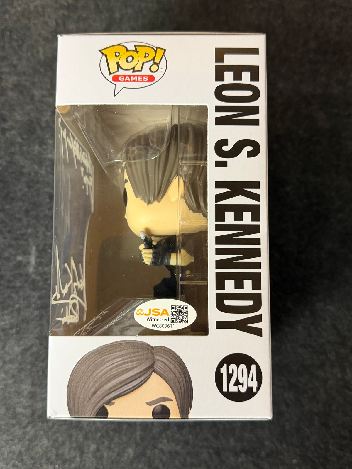 Paul Mercier Signed Resident Evil Leon S. Kinney #1294 Funko - JSA Witnessed COA