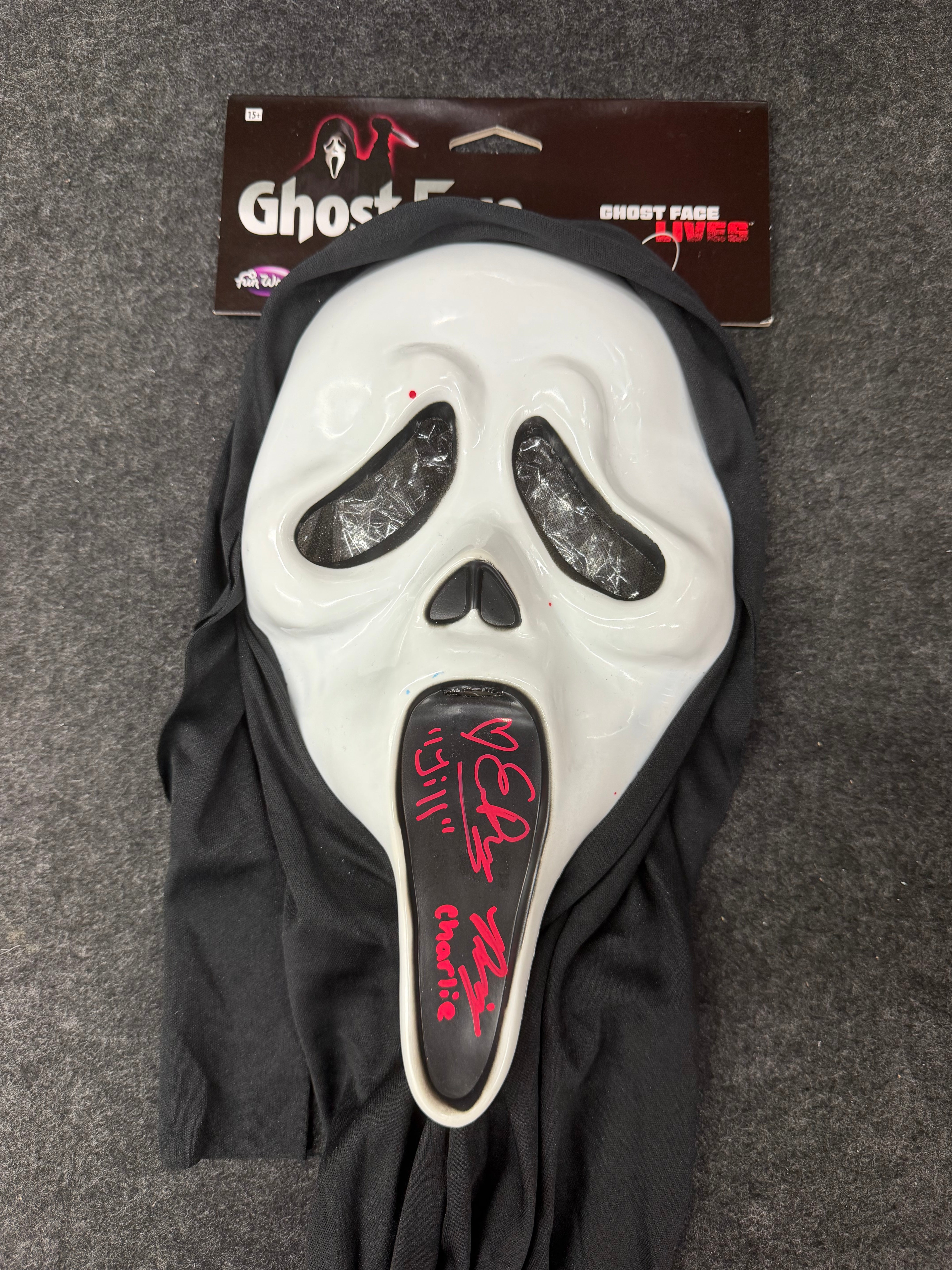 Emma Roberts & Rory Culkin Signed Ghost Face Fun World Scream Mask JSA Witnessed