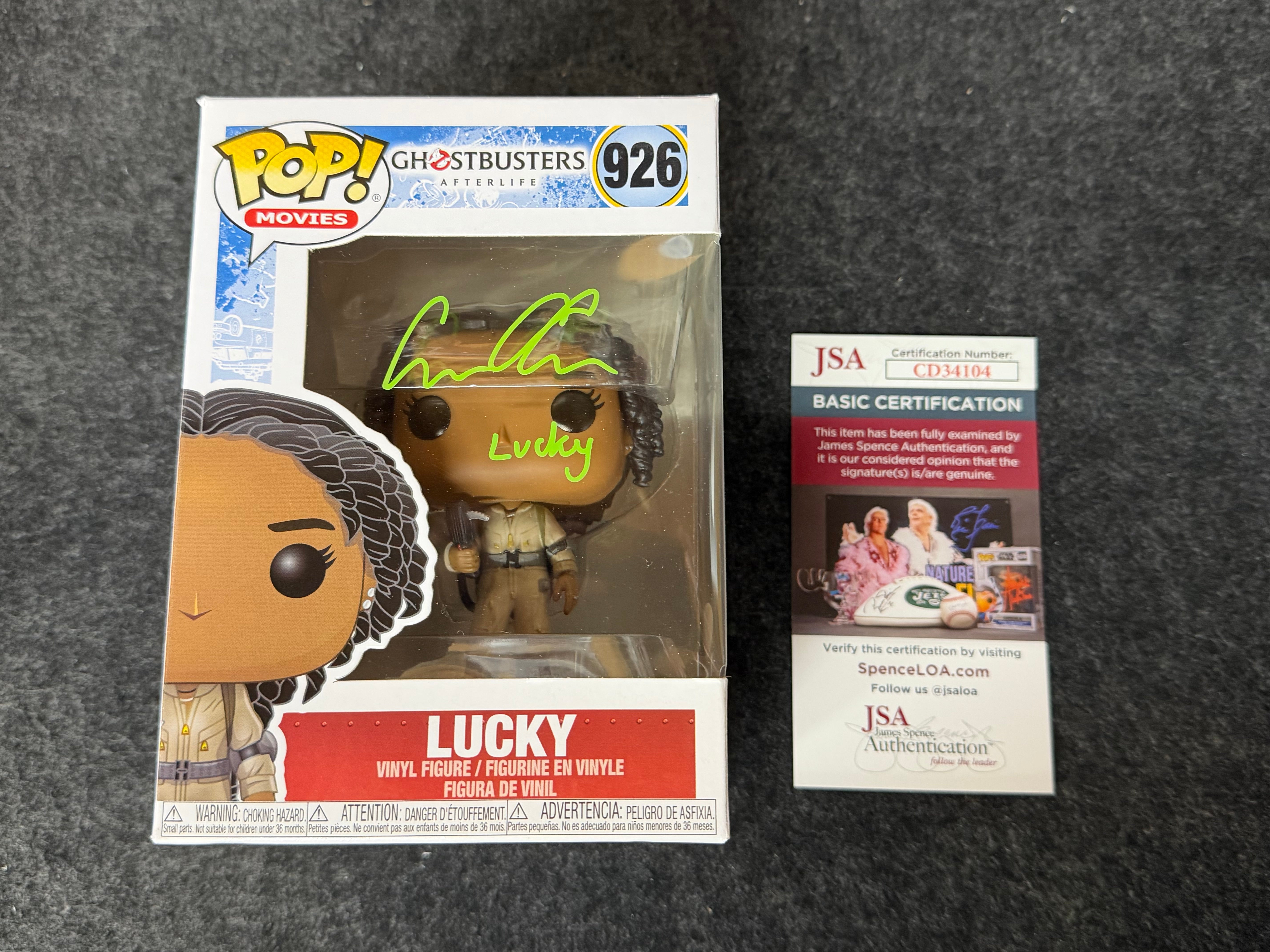 Celeste O'Connor Signed Ghostbusters Lucky #926 Funko - JSA COA