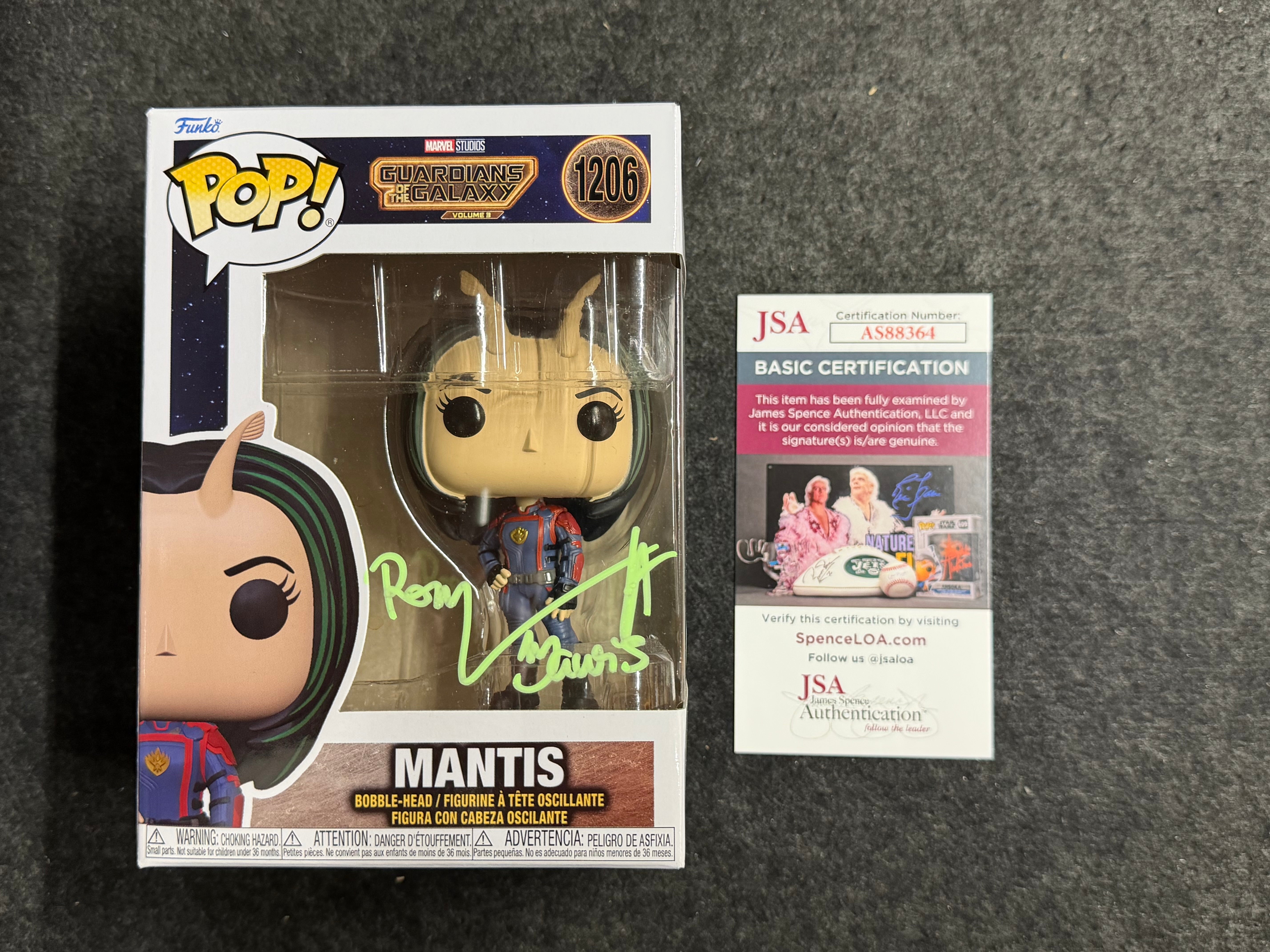 Pom Klementieff Signed Mantis Guardians of the Galaxy #1206 Funko - JSA COA