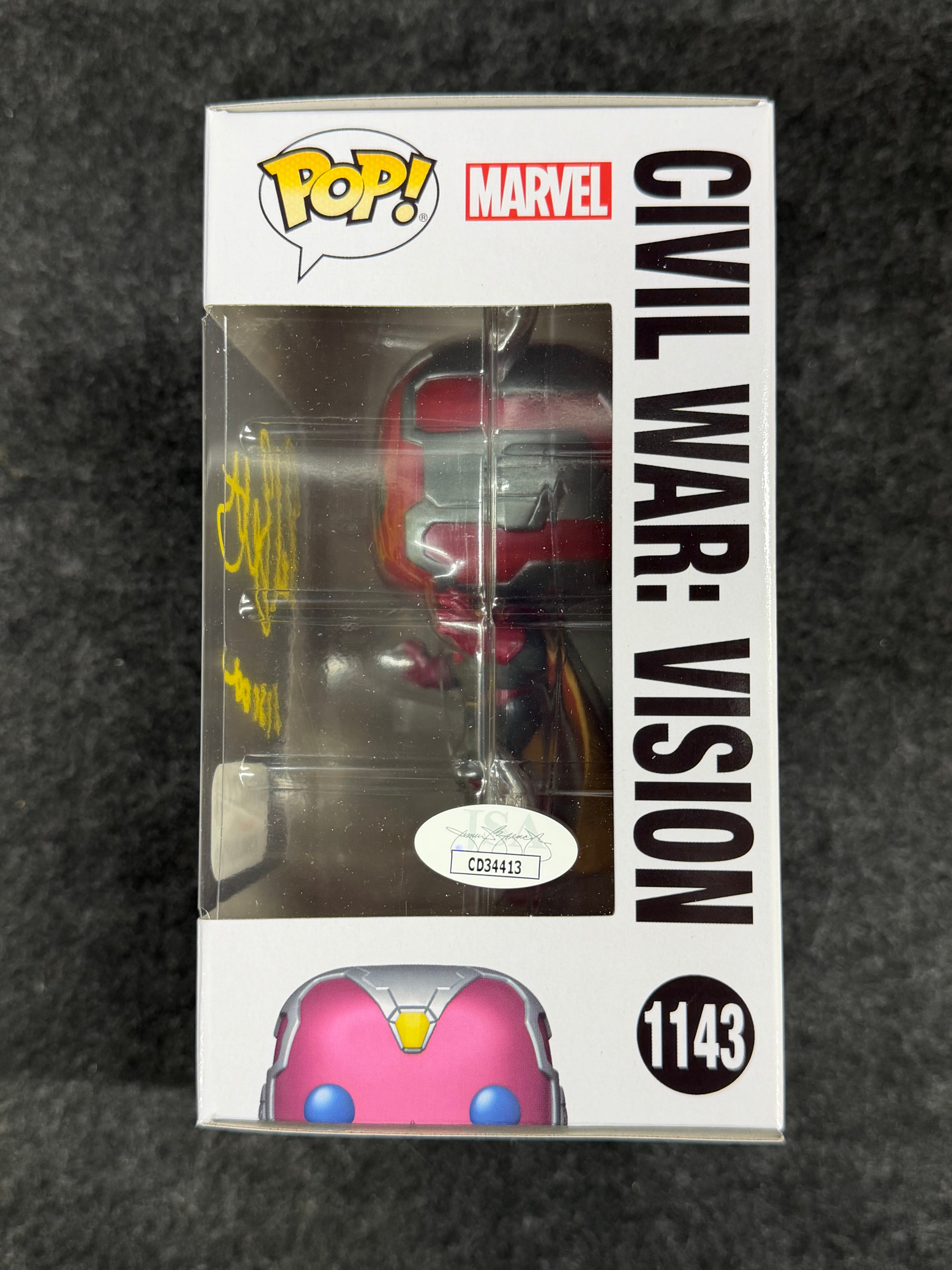 Paul Bettany Signed Vision Captain America Civil War #1143 Funko - JSA COA