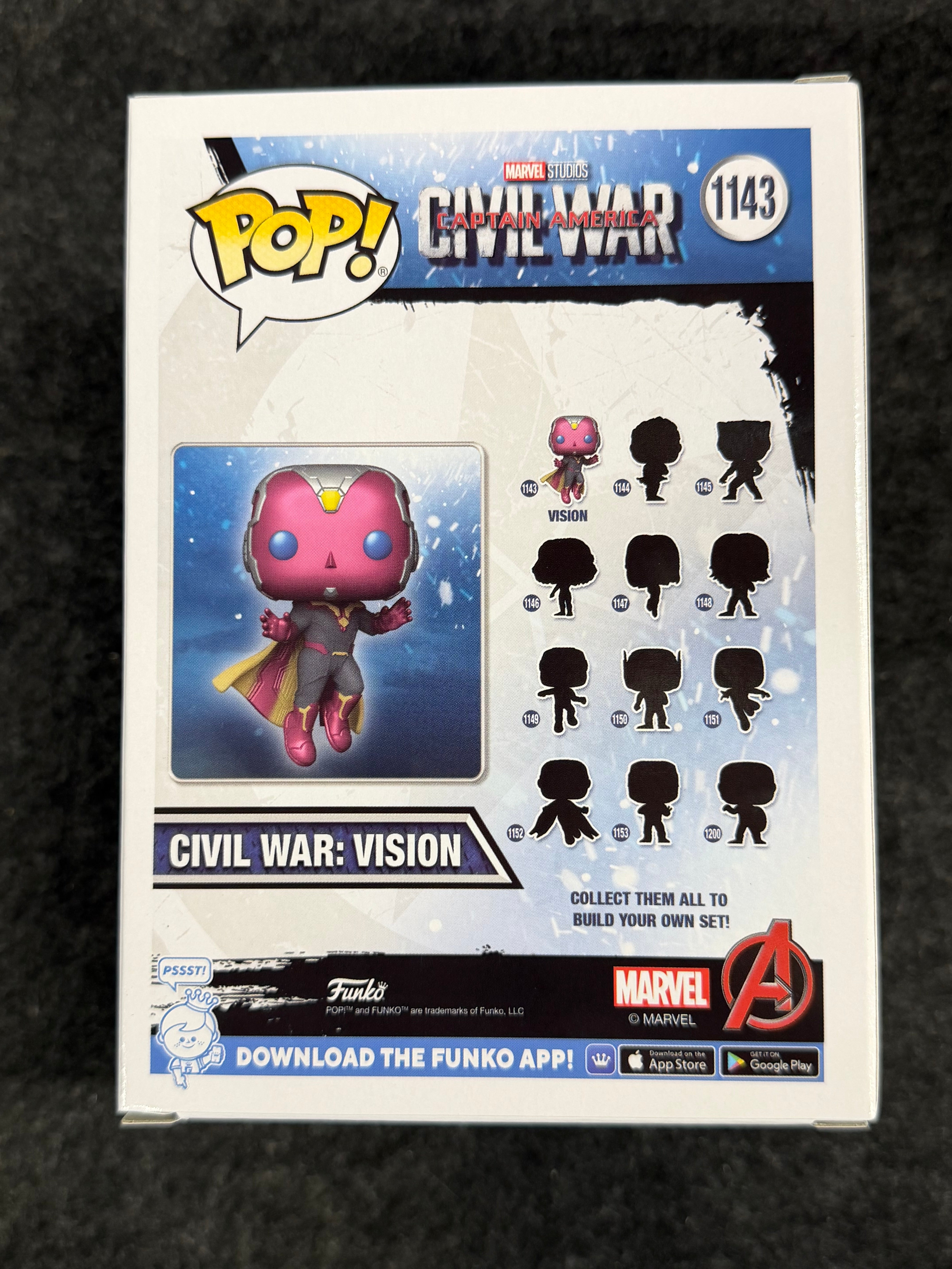 Paul Bettany Signed Vision Captain America Civil War #1143 Funko - JSA COA