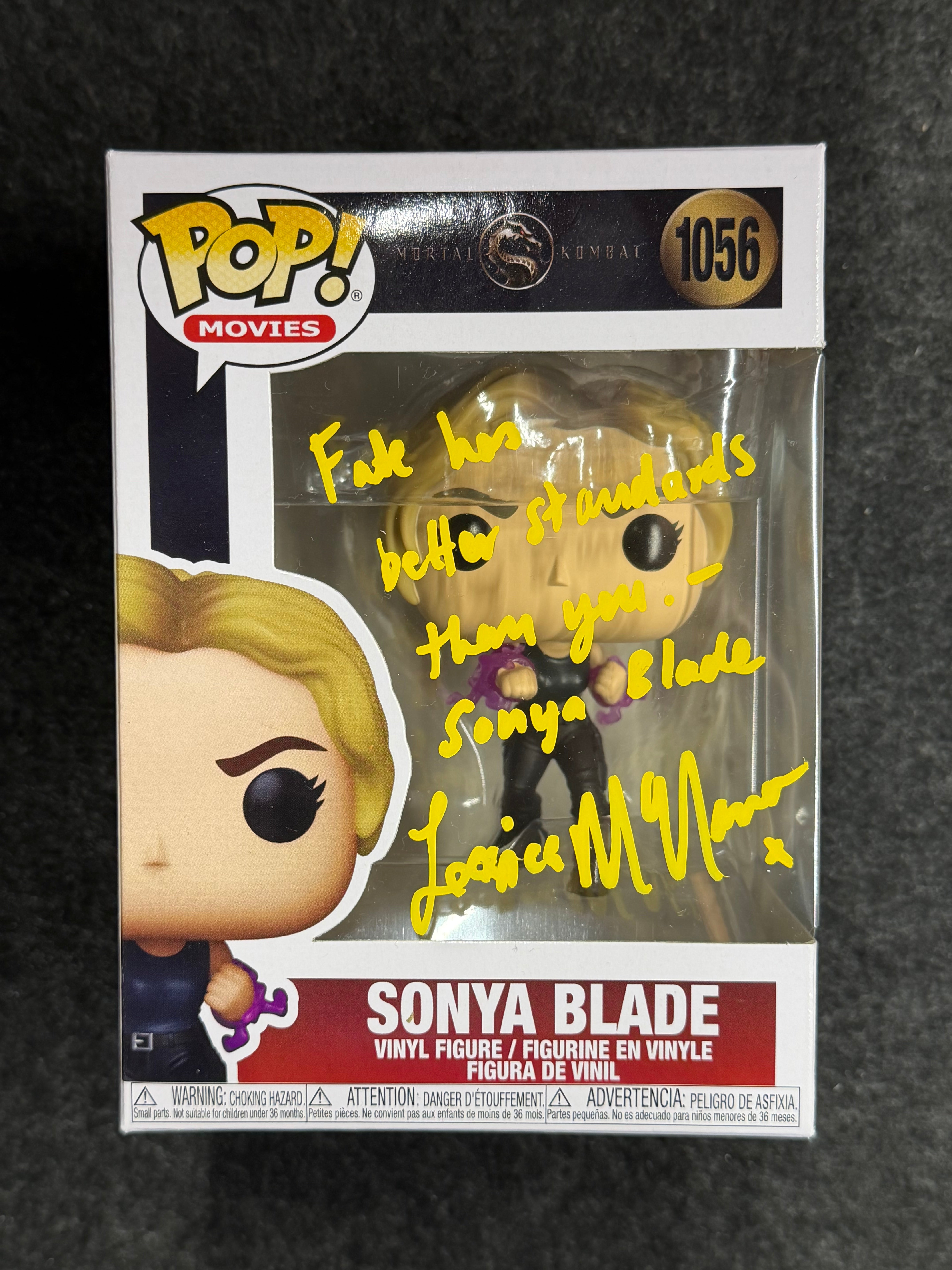 Jessica McNamee Signed Sonya Blade Mortal Kombat #1056 Funko - JSA COA