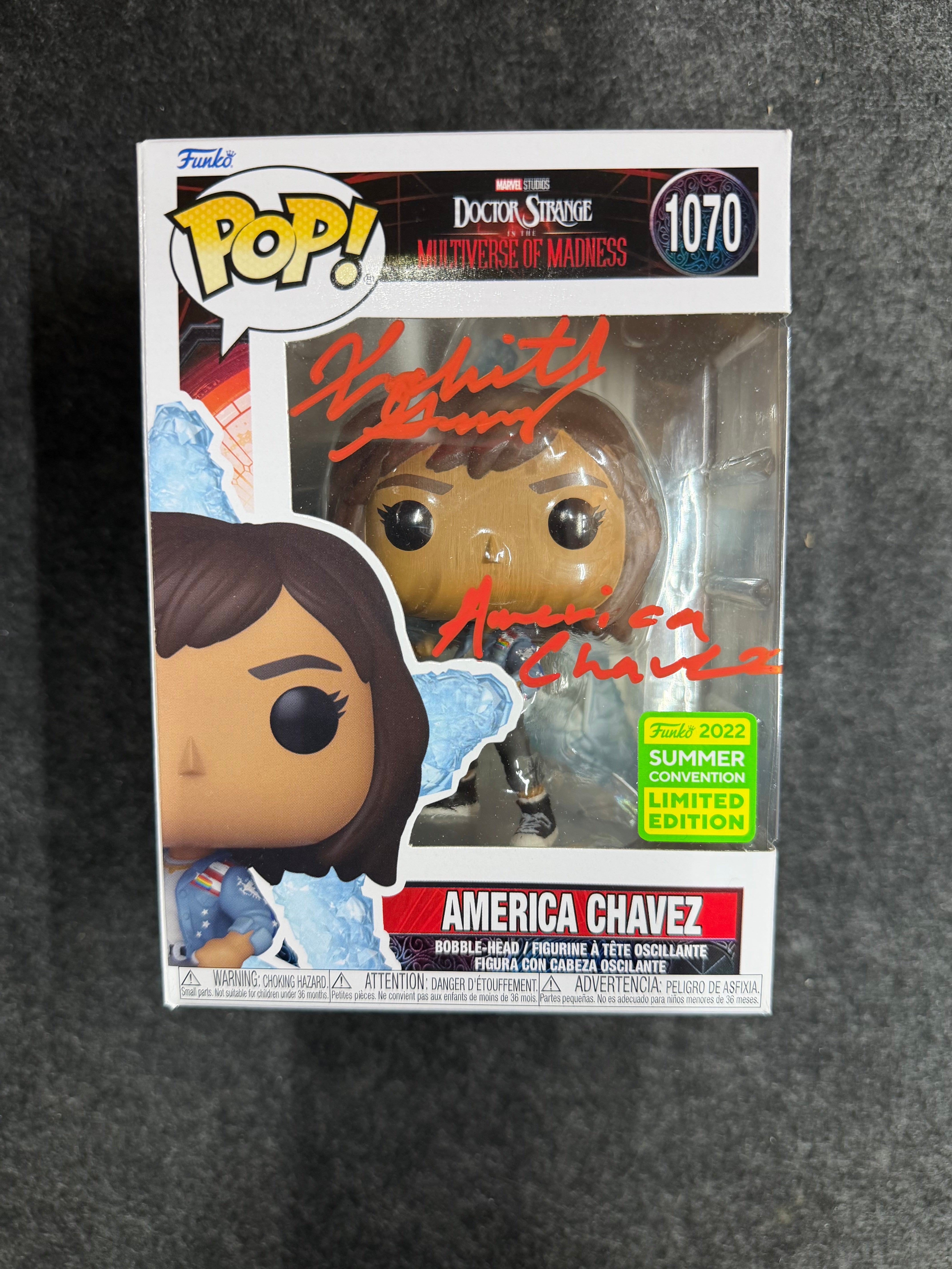 Xochitl Gomez Signed America Chavez #1070 Funko - Beckett COA
