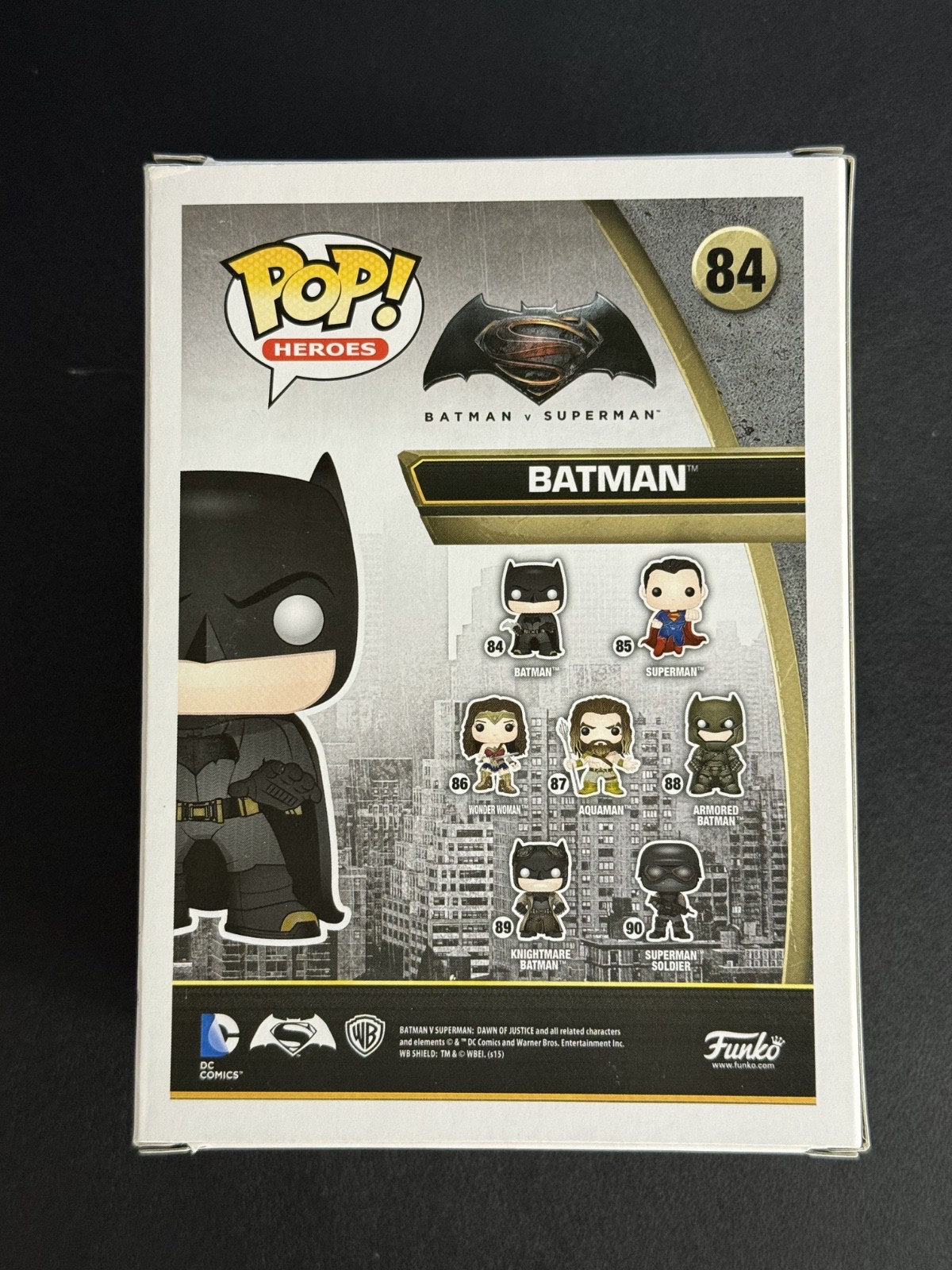Ben Affleck Signed Batman v Superman 84 Funko Pop w CN+ Beckett Witness COA