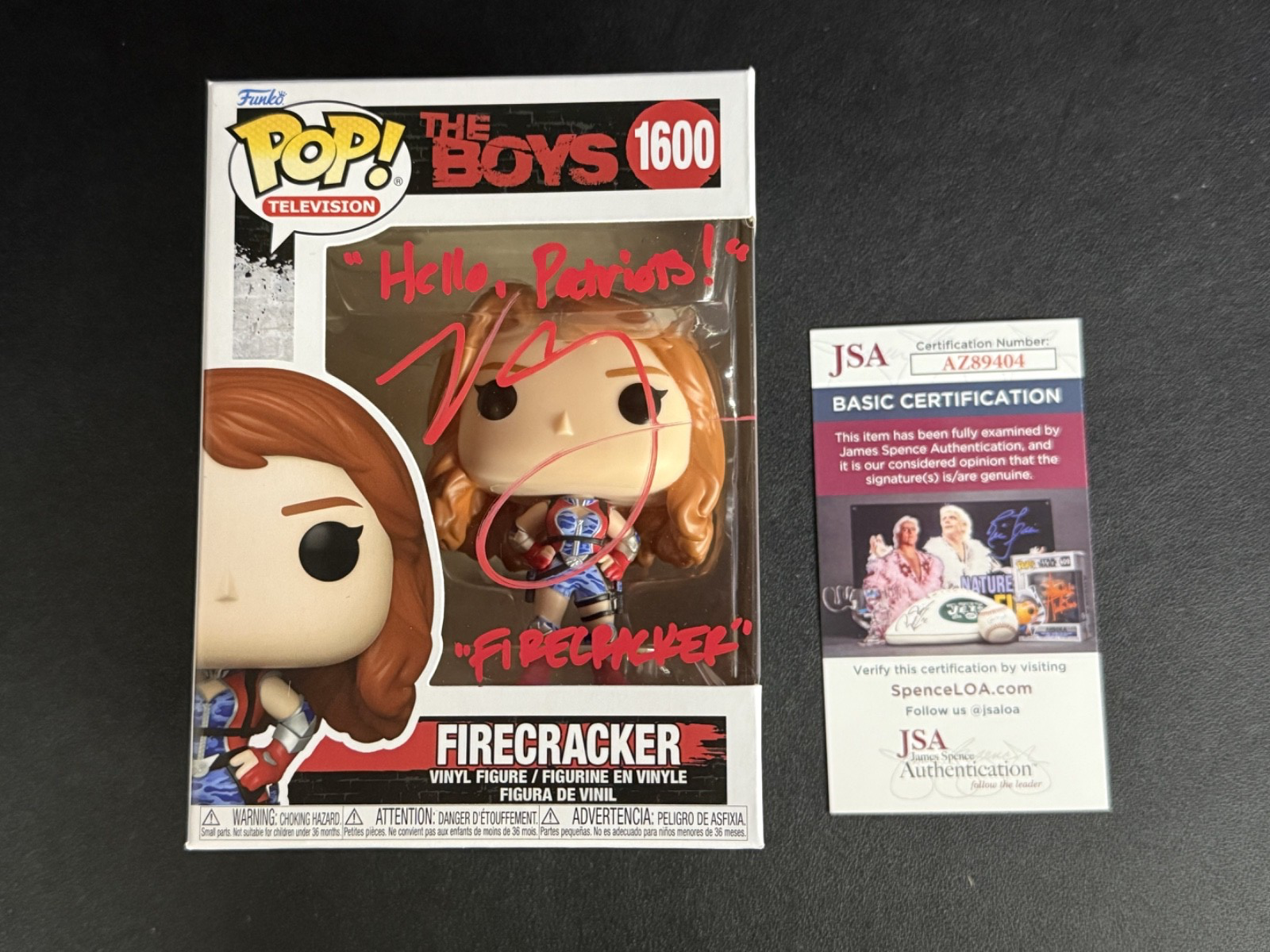 Valorie Curry Signed Firecracker The Boys Funko Pop W/ QUOTE + JSA COA