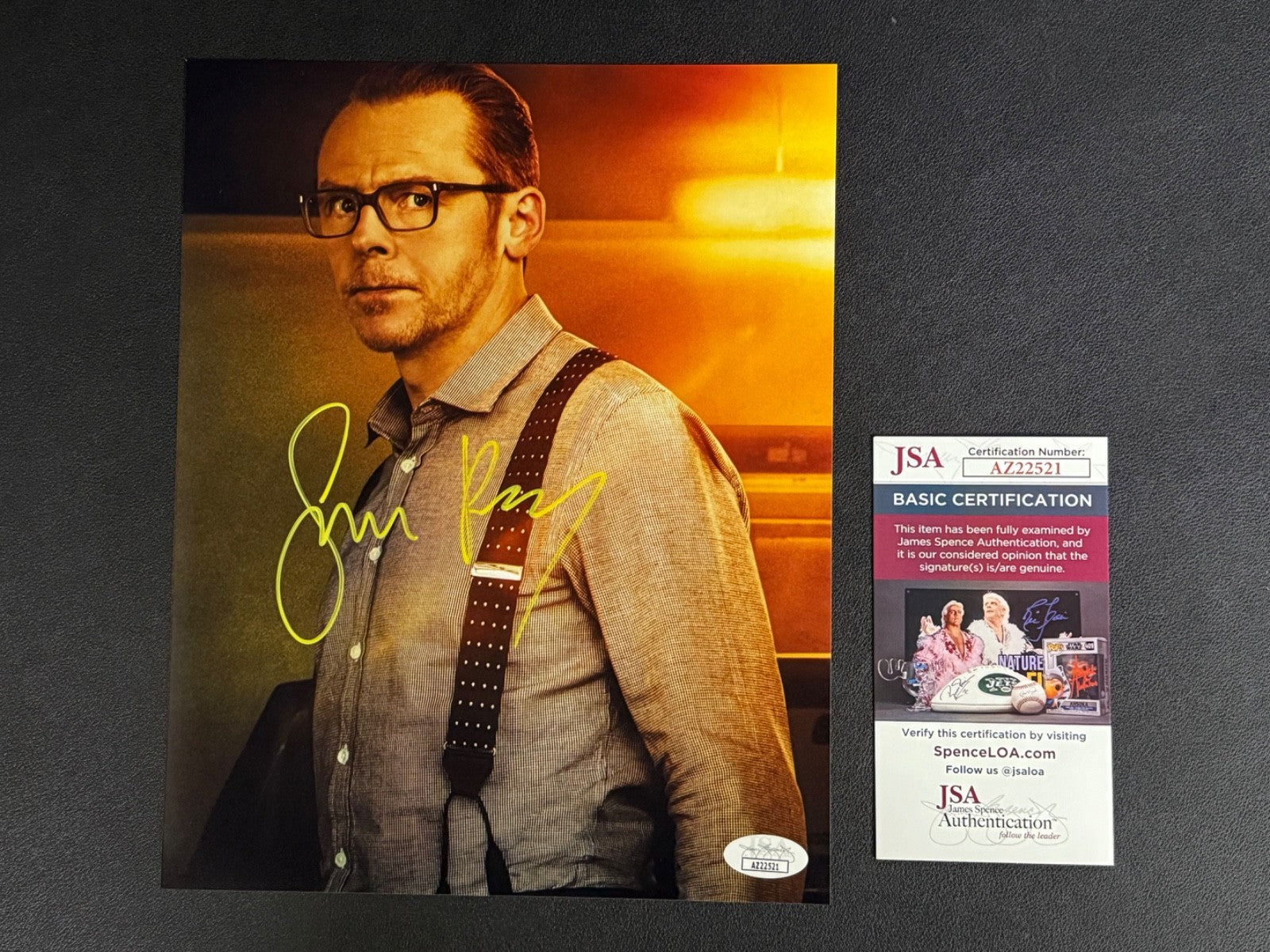 Simon Pegg Signed 8x10 Photo as Benji Mission Impossible - JSA COA