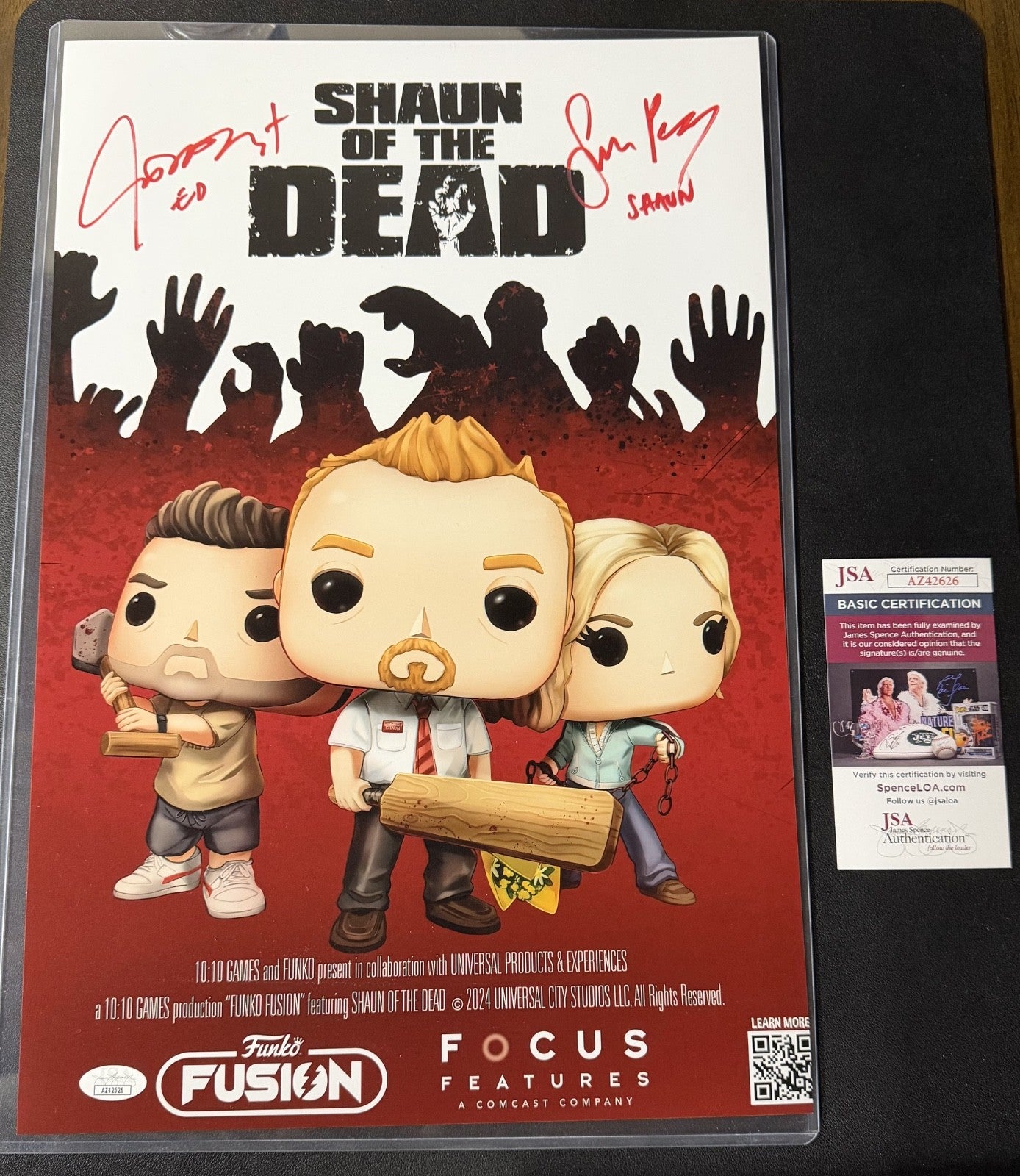 Simon Pegg Nick Frost Signed 12x18 Photo Shaun of the Dead Funko - JSA COA