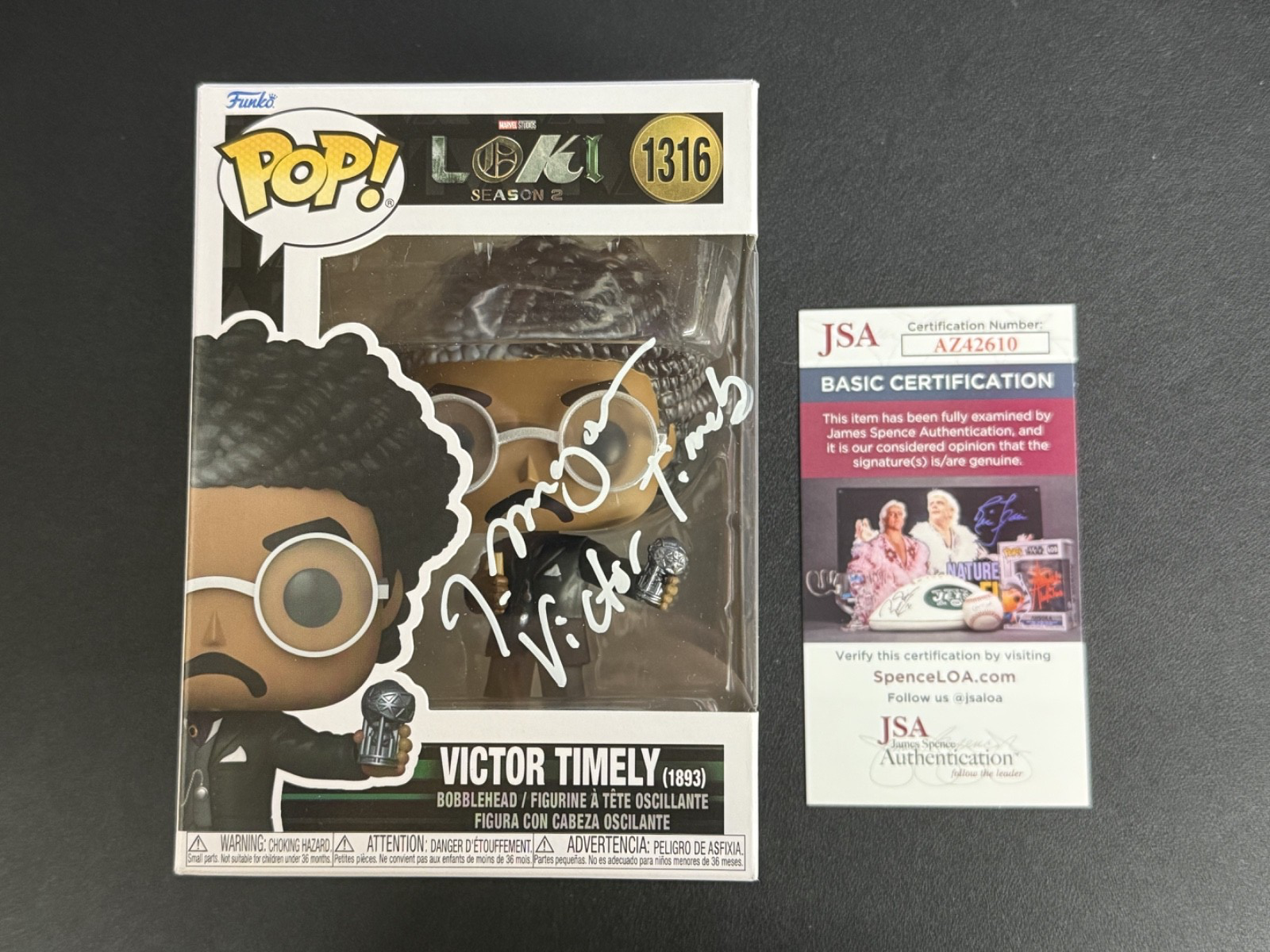Jonathan Majors Signed Funko Pop #1316 as Victor Timely Loki - JSA COA
