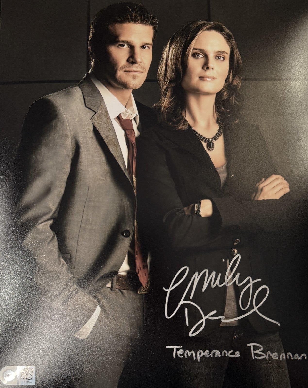 Emily Deschanel Signed 11x14 Bones Photo as Temperance Brennan - SWAU COA