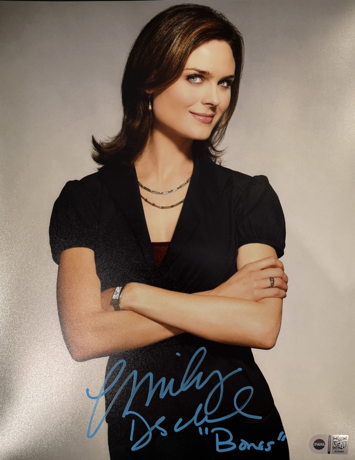 Emily Deschanel Signed 11x14 Bones Photo as Temperance Brennan - SWAU COA