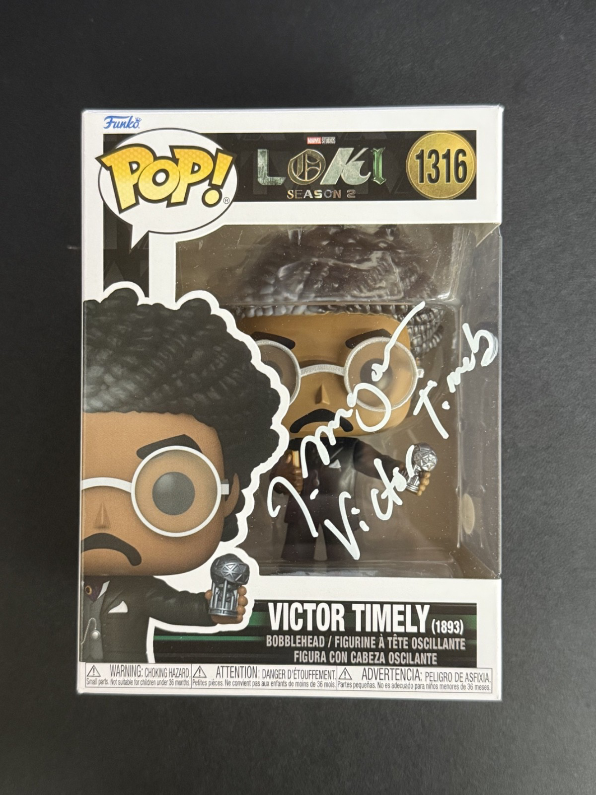 Jonathan Majors Signed Funko Pop #1316 as Victor Timely Loki - JSA COA